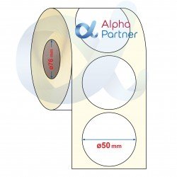Self-adhesive thermal labels Eco, Fi50 mm/3000 pcs./Ф76/round - APL-TDE132