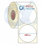  Direct Thermal Eco labels, Fi68 mm/2200 labels per roll/76 mm core/circle - APL-TDE135