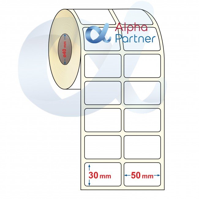 Best price for Direct Thermal Eco labels, 50x30 mm/2 labels across/5000 labels per roll/40 mm core - APL-TDE174 - APL-TDE174 (  )