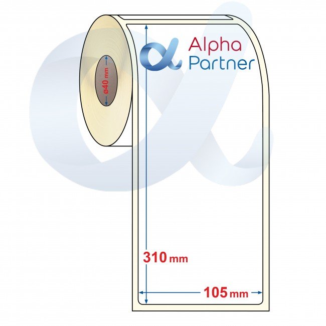 Self-adhesive thermal labels Eco, 105x310 mm/250 pcs./Ф40 - APL-TDE257 Self-adhesive thermal labels Eco, 105x310 mm/250 pcs./Ф40 - APL-TDE257