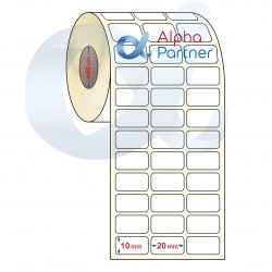 Eco self-adhesive thermal labels, 20x10 mm/three rows/18000 pcs./Ф40 mm - APL-TDE294