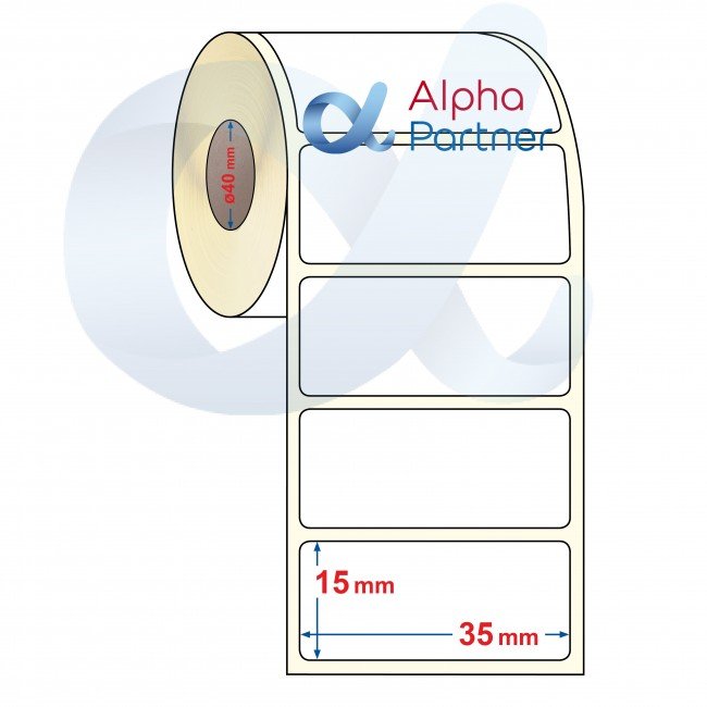 Self-adhesive thermal labels Eco, 35x15 mm/4500 pcs./Ф40 - APL-TDE263 Self-adhesive thermal labels Eco, 35x15 mm/4500 pcs./Ф40 - APL-TDE263