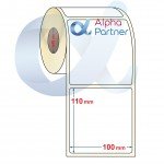 Self-adhesive thermal transfer labels, semi-gloss, 100x110 mm/750 pcs./Ф40 - APL-TT182