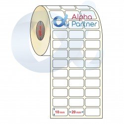 Self-adhesive thermal transfer labels, semi-gloss, 20x10 mm/three rows/18000 pcs./Ф40 - APL-TT294