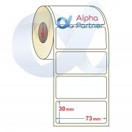 Самозалепващи термотрансферни етикети, полугланц, 73x30 mm/2500 бр./Ф40 - APL-TT309