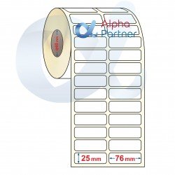 Self-adhesive thermal transfer labels, semi-gloss, 76x25 mm/double-row/6000 pcs/Ф40 - APL-TT396